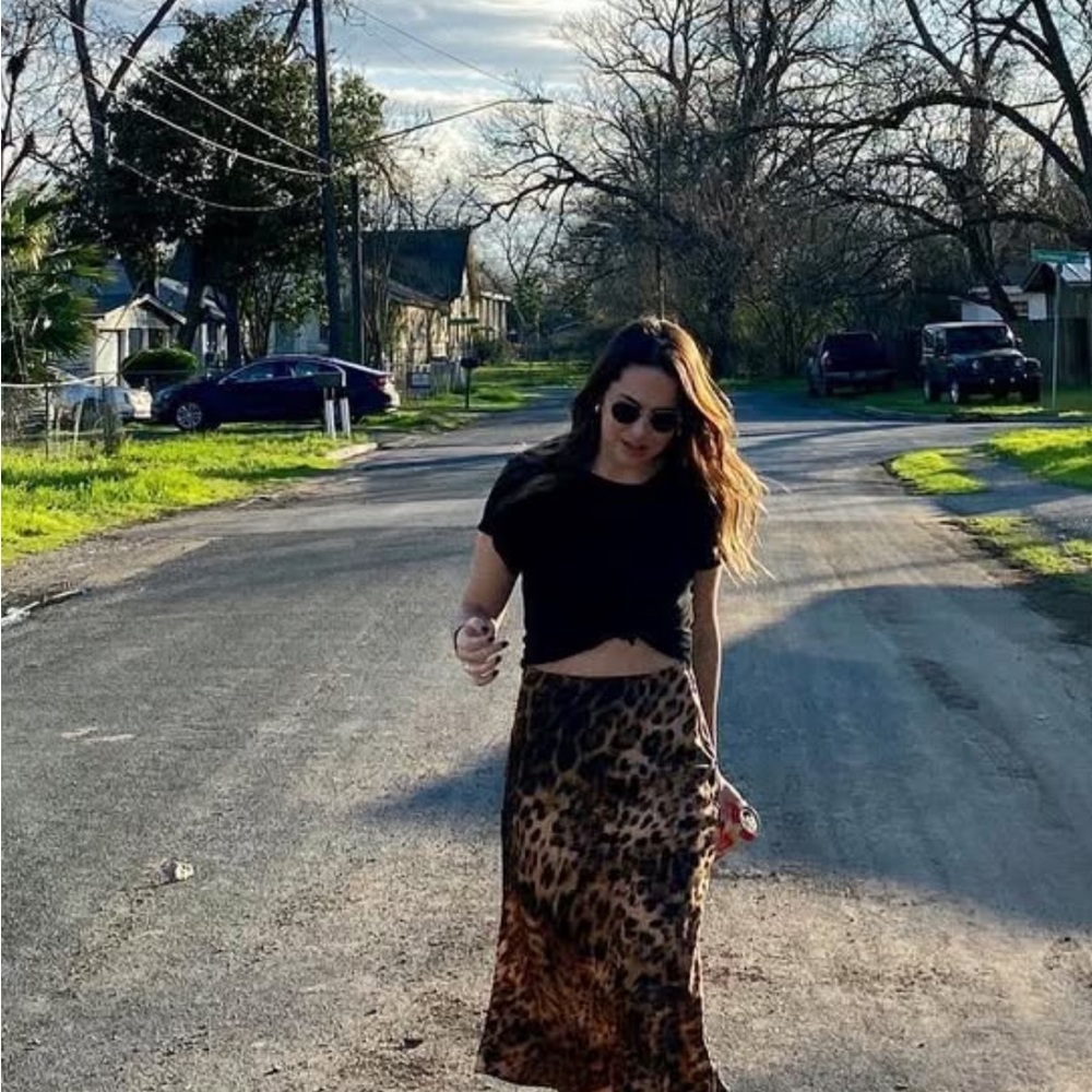Leopard Print Maxi Skirt
